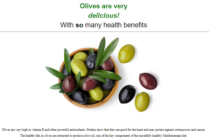 Olive project preview